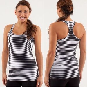 Lululemon Cool Racerback Classic Stripe Black White / Black style W1256S‎ Size 4